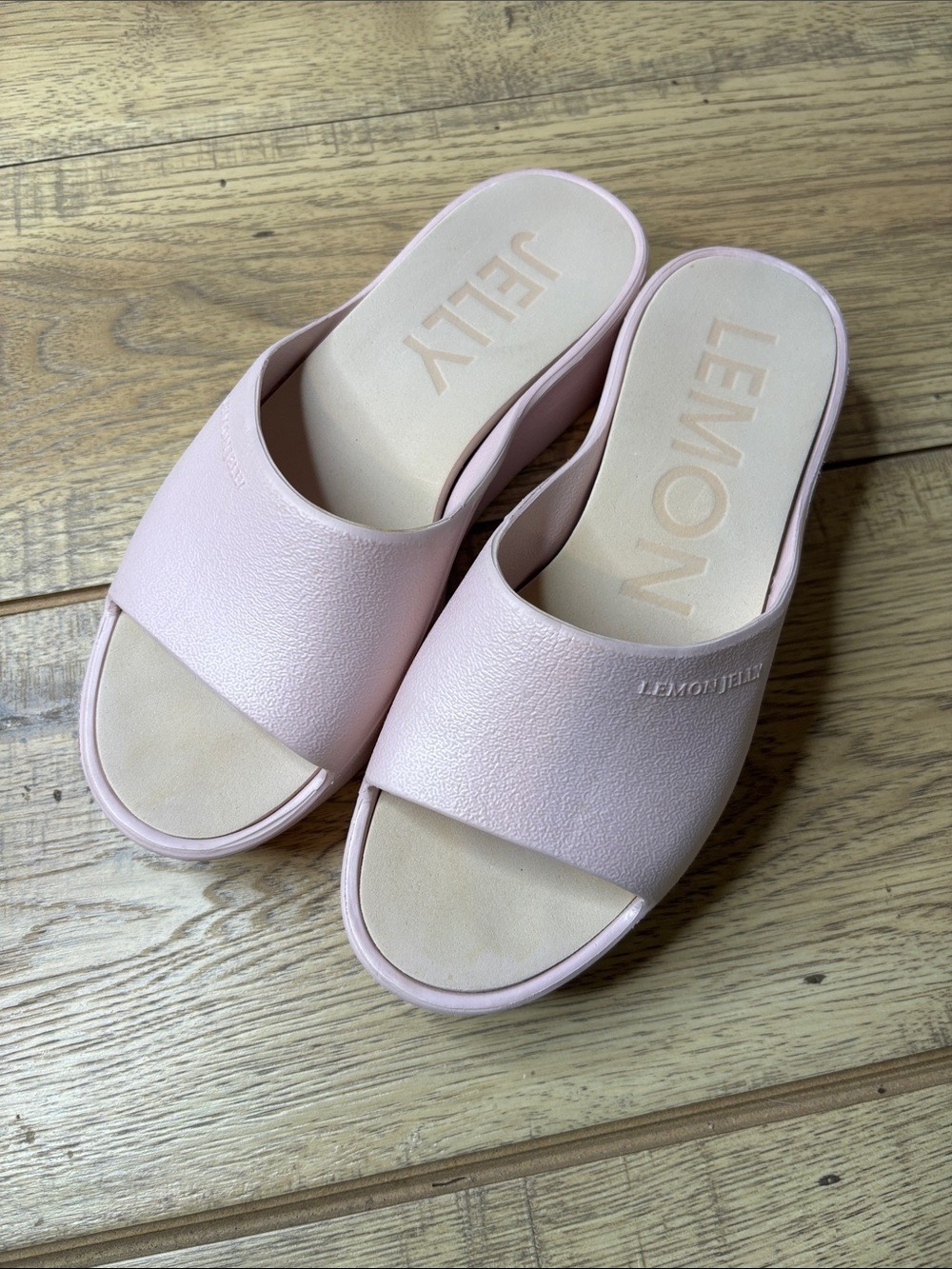 Women’s Lemon Jelly Pale Pink Slide Sandals Size 38